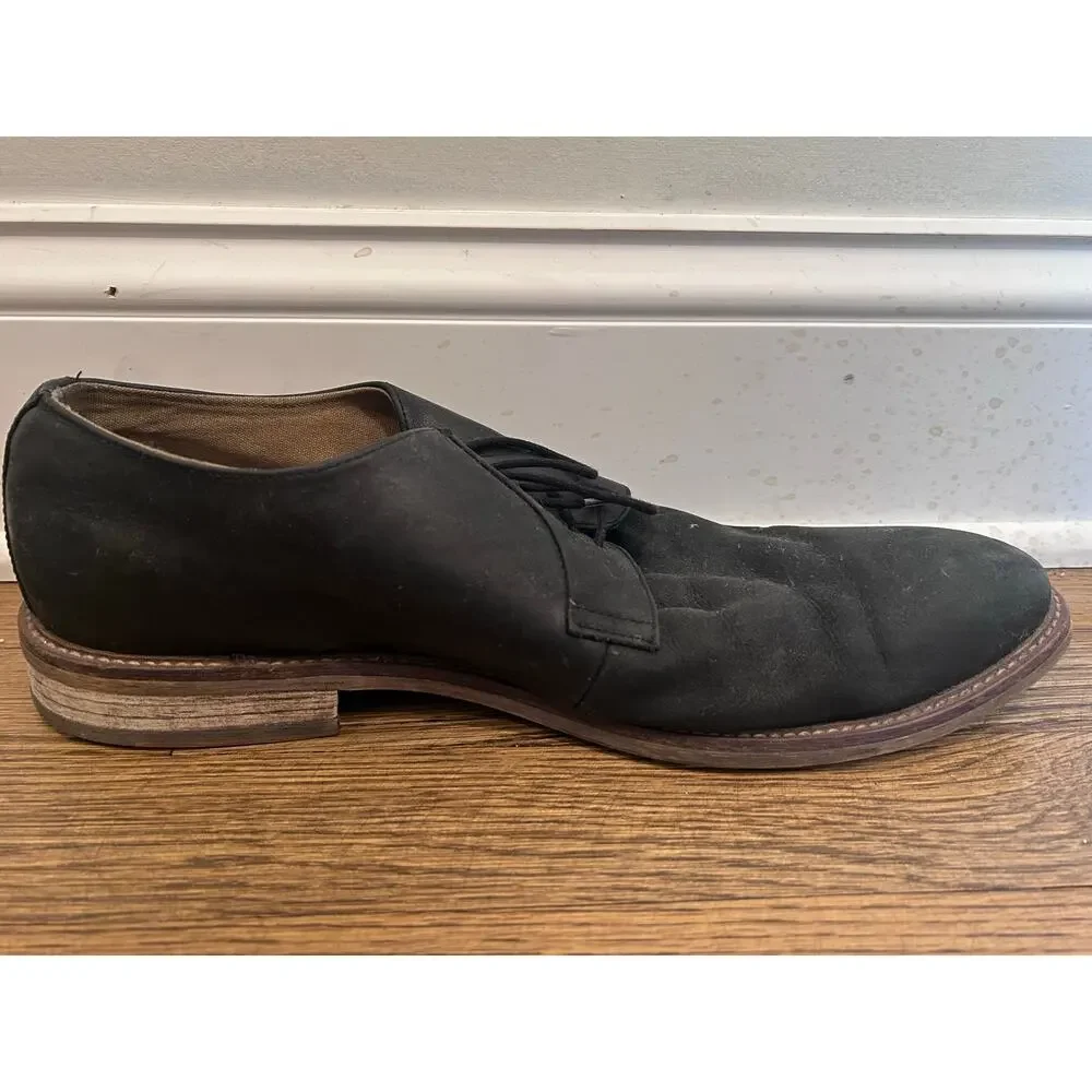 Aston Grey Grenasien Black Leather Oxford Mens 12 M Derby Dress Shoes Lace Up